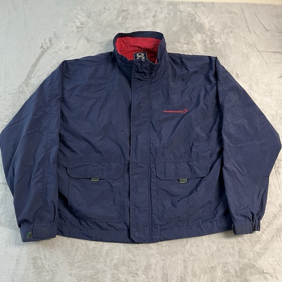 Gear For Sports Lockheed Martin Windbreaker Jacket Men's XL Blue Full Zip